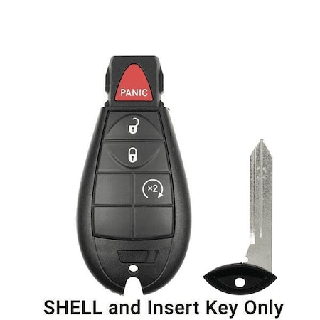 Keyless Factory KeylessFactory: Chrysler Dodge Jeep / 4-Button Fobik Key SHELL / Remote Start ORS-FBK-01